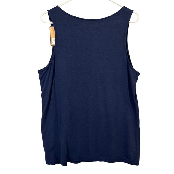 GH. Bass & Co. Women's Size XL Embroidered Tank Top Navy Blue Size NWT - Picture 5 of 12